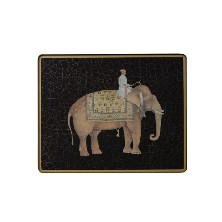 Small Tablemat, Indian Elephants on black    £37