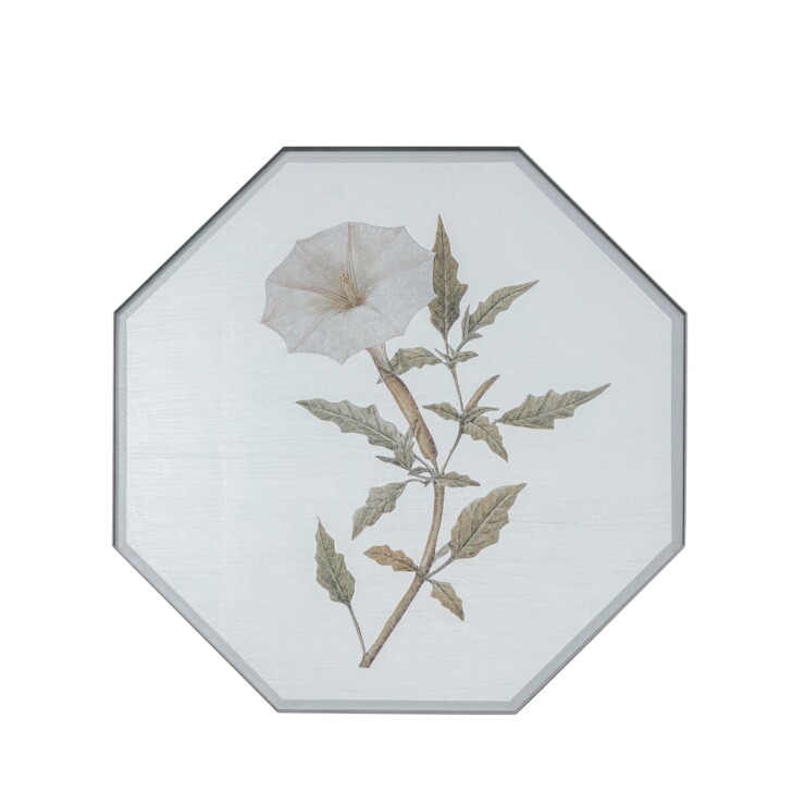 Small Octagonal Tablemats, Summer Flowers on silver leaf    £41