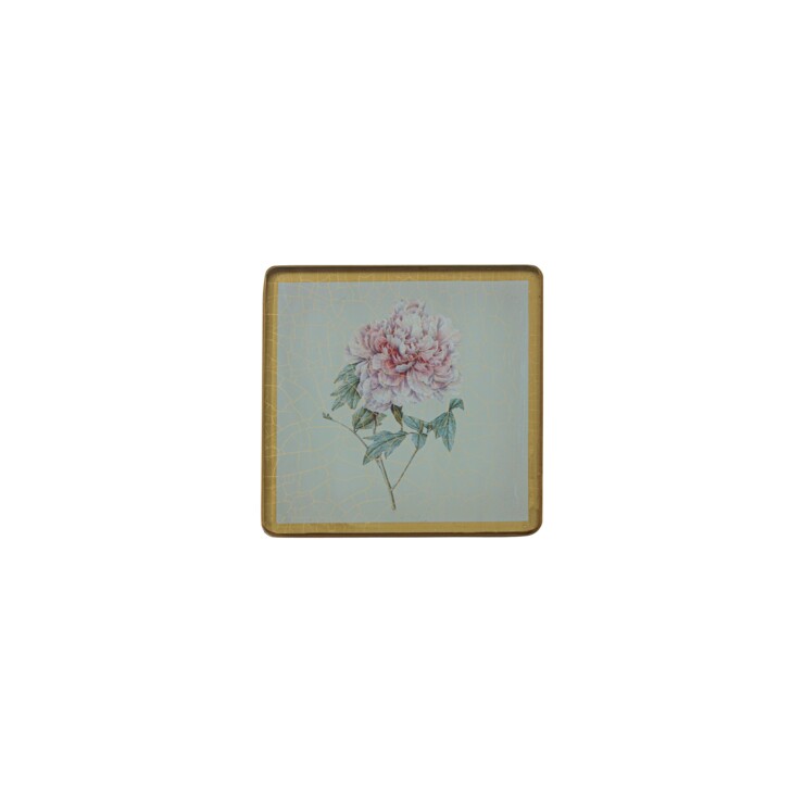 Square Coasters, Summer Flowers on Celedon   £23