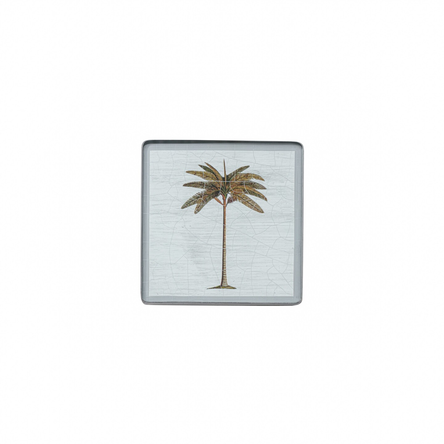 Square coaster, Palm Tree on silver leaf    £23