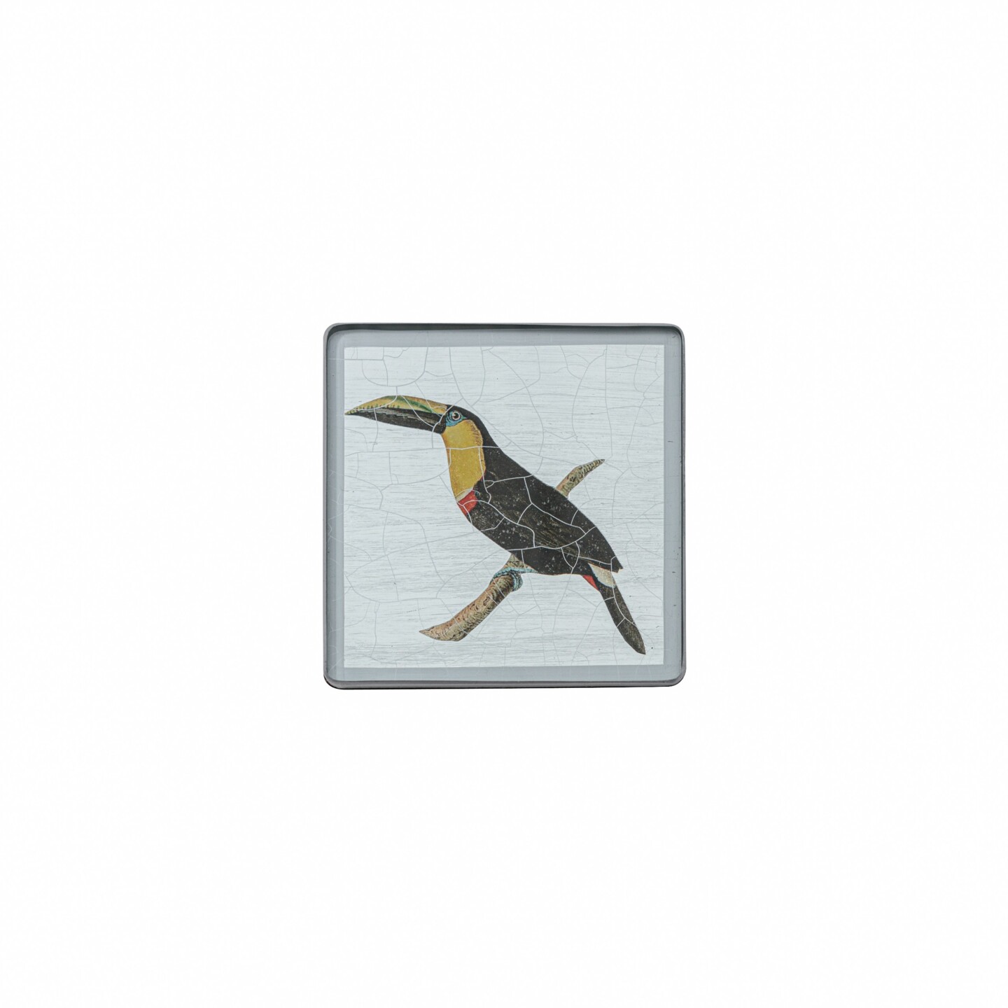 Square coaster, Toucan on silver leaf    £23