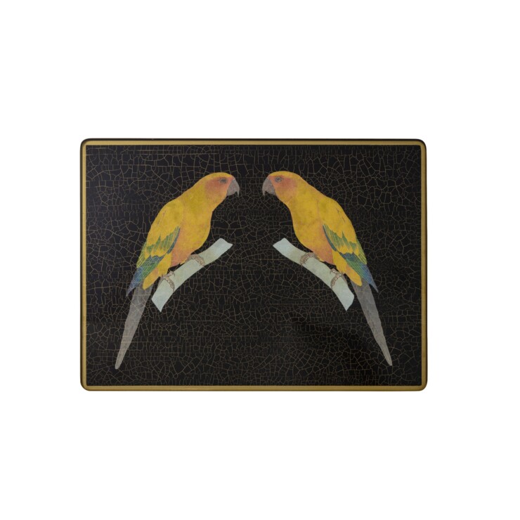 Large Rectangular Tablemat, Parrots on black    £41