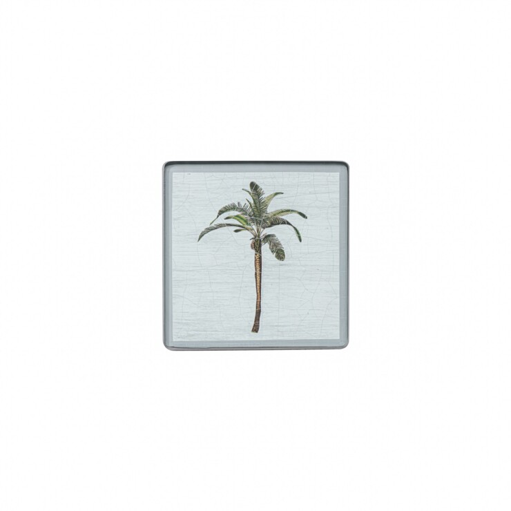 Square coaster, Palm Tree on silver leaf    £23