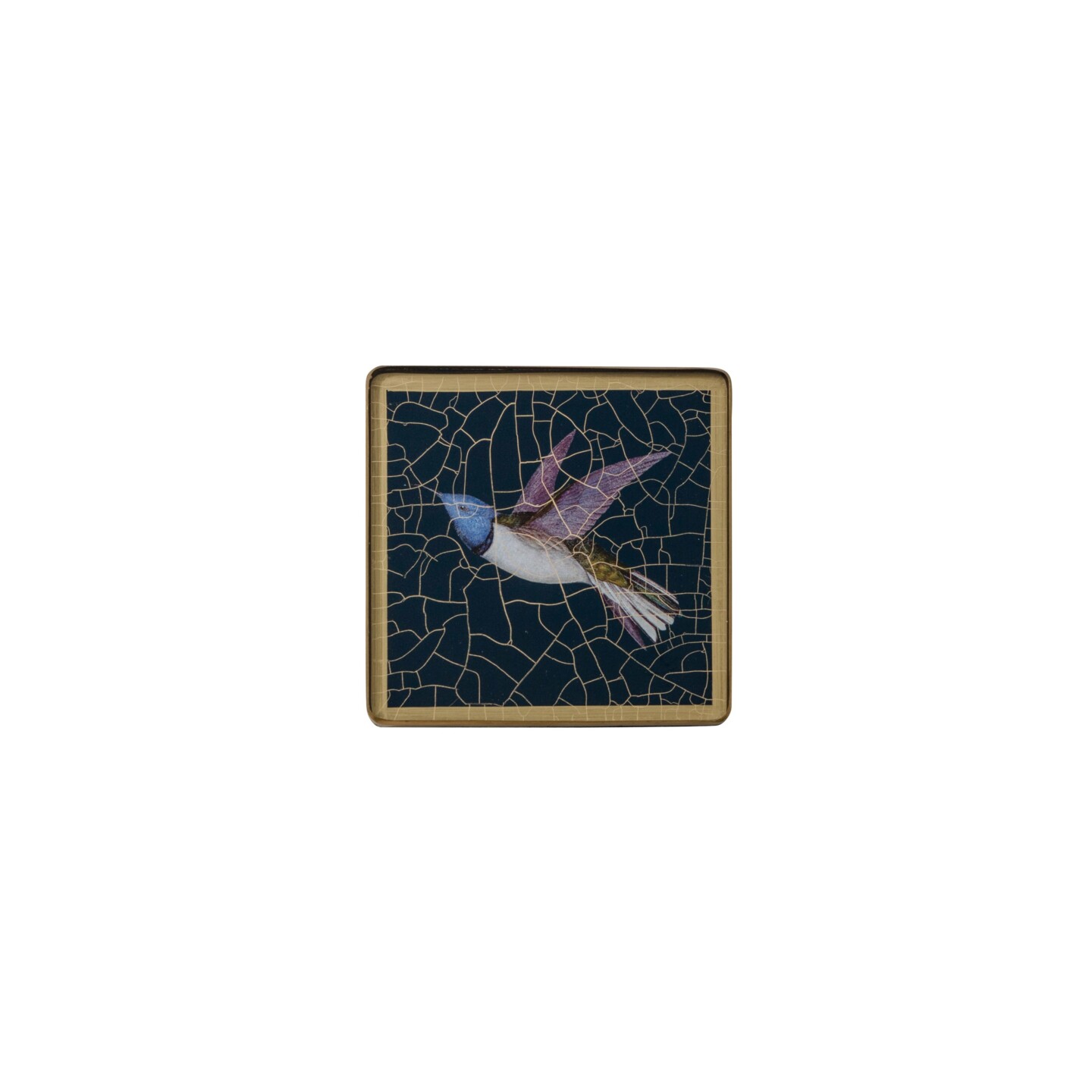Square coaster, Hummingbird on azure blue    £23