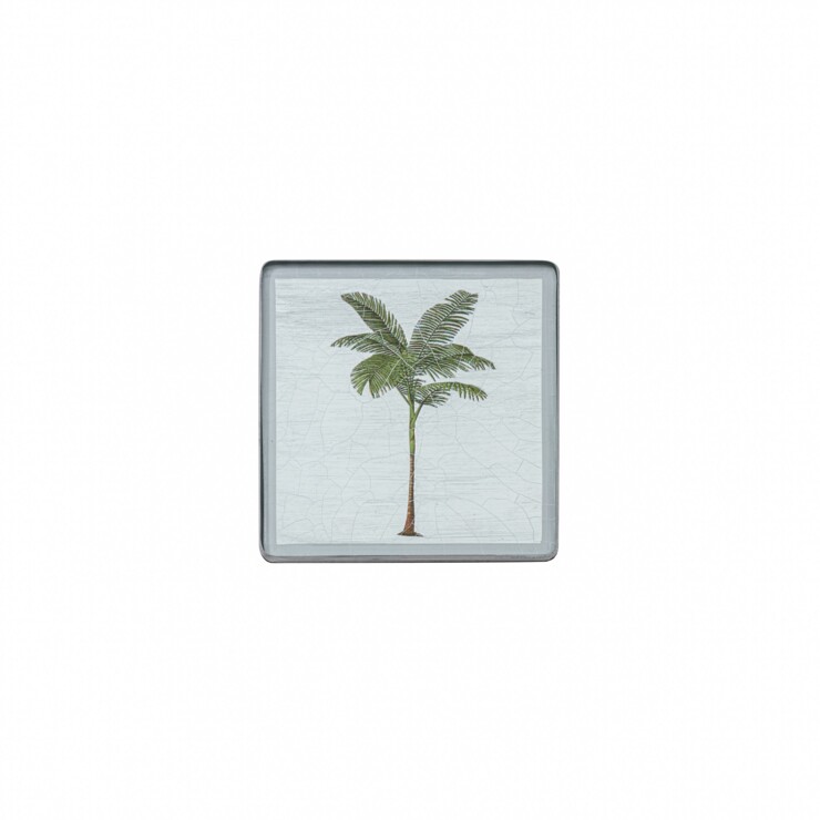 Square coaster, Palm Tree on silver leaf    £23