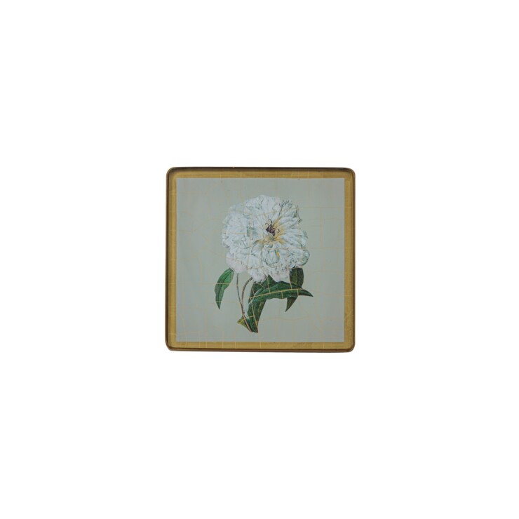 Square Coasters, Summer Flowers on Celedon   £23