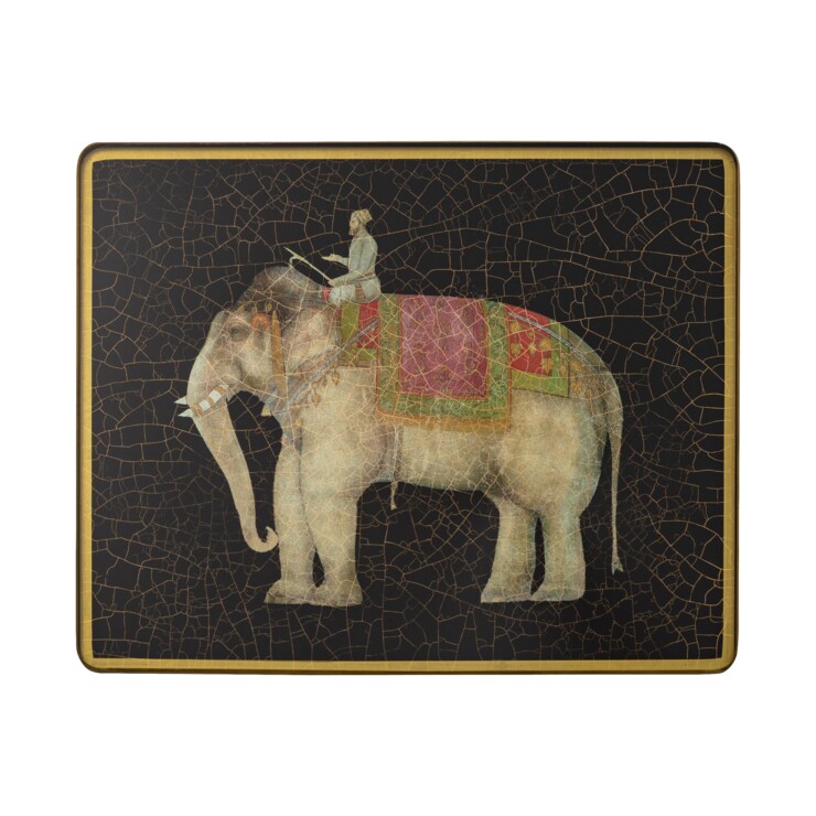 Small Tablemat, Indian Elephants on black    £37