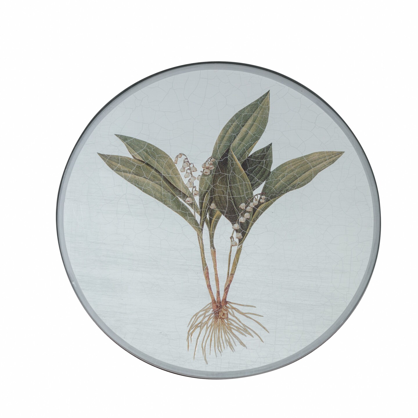 Round Tablemat, Lily on silver leaf    £45