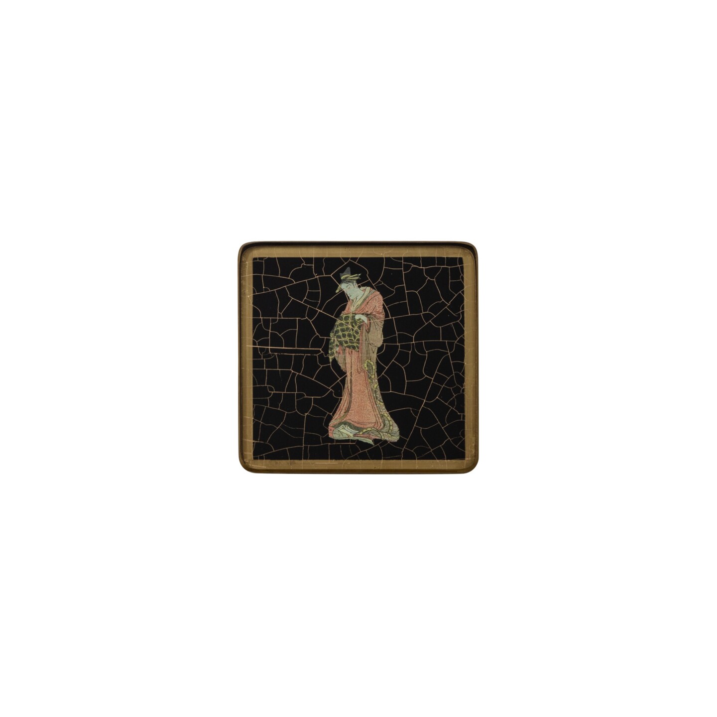 Square coaster, Japanese Lady on Bordeaux    £23