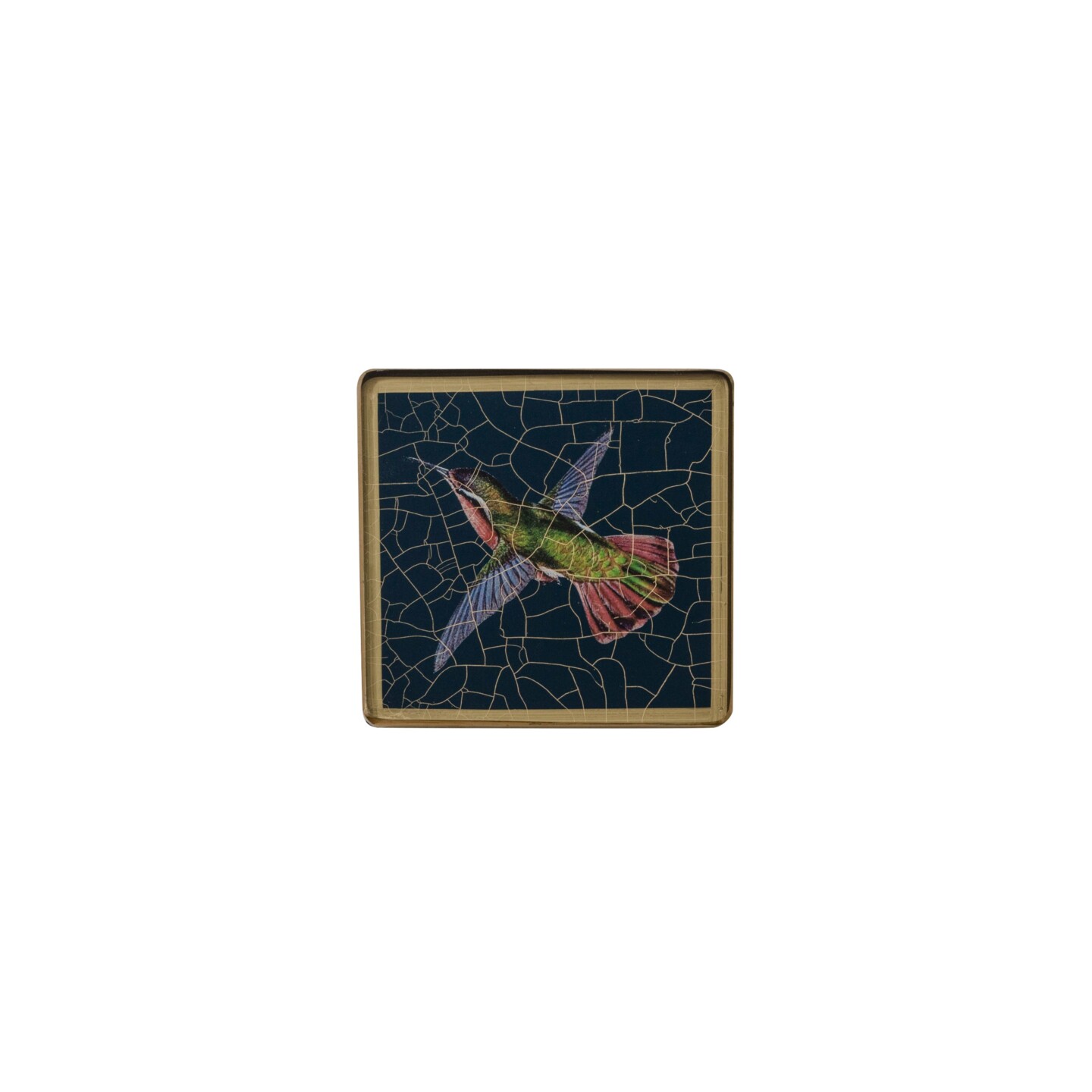 Square coaster, Hummingbird on azure blue    £23