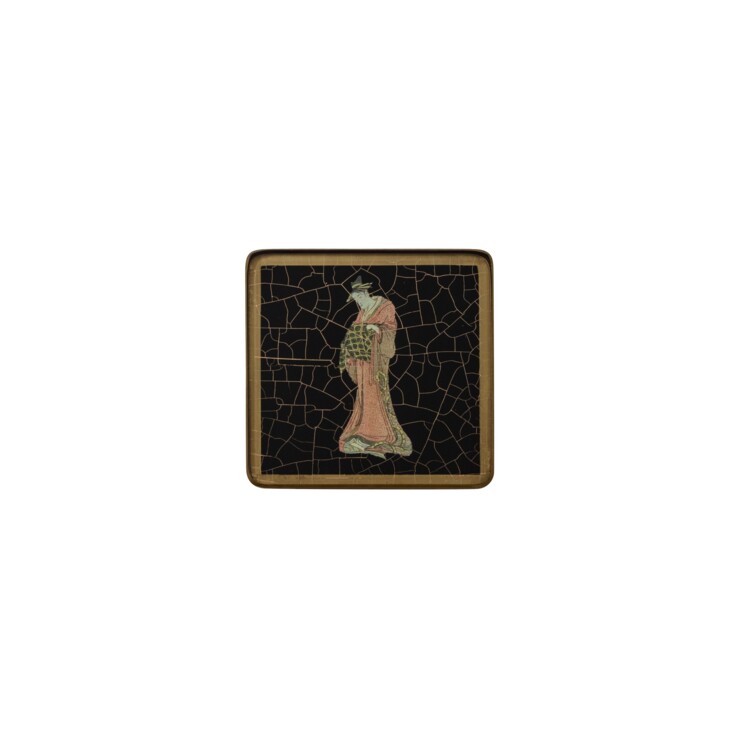 Square coaster, Japanese Lady on Bordeaux    £23