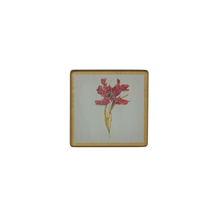 Square Coasters, Summer Flowers on Celedon    £23