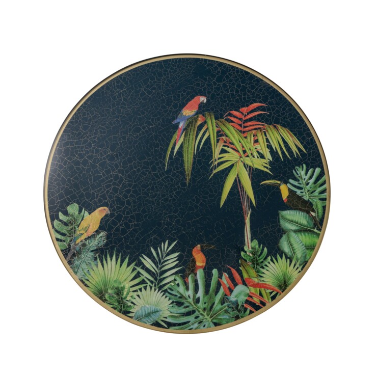 Centre Piece, Jungle with Parrots on azure blue     £72