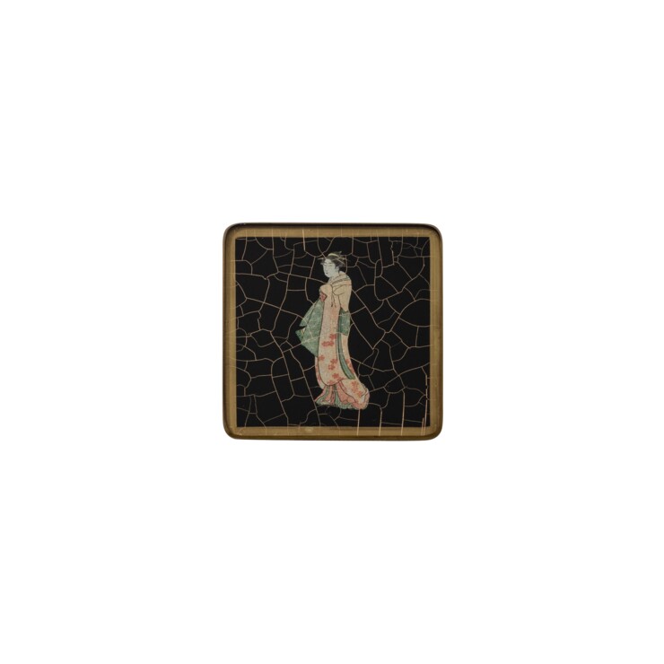 Square coaster, Japanese Lady on Bordeaux    £23