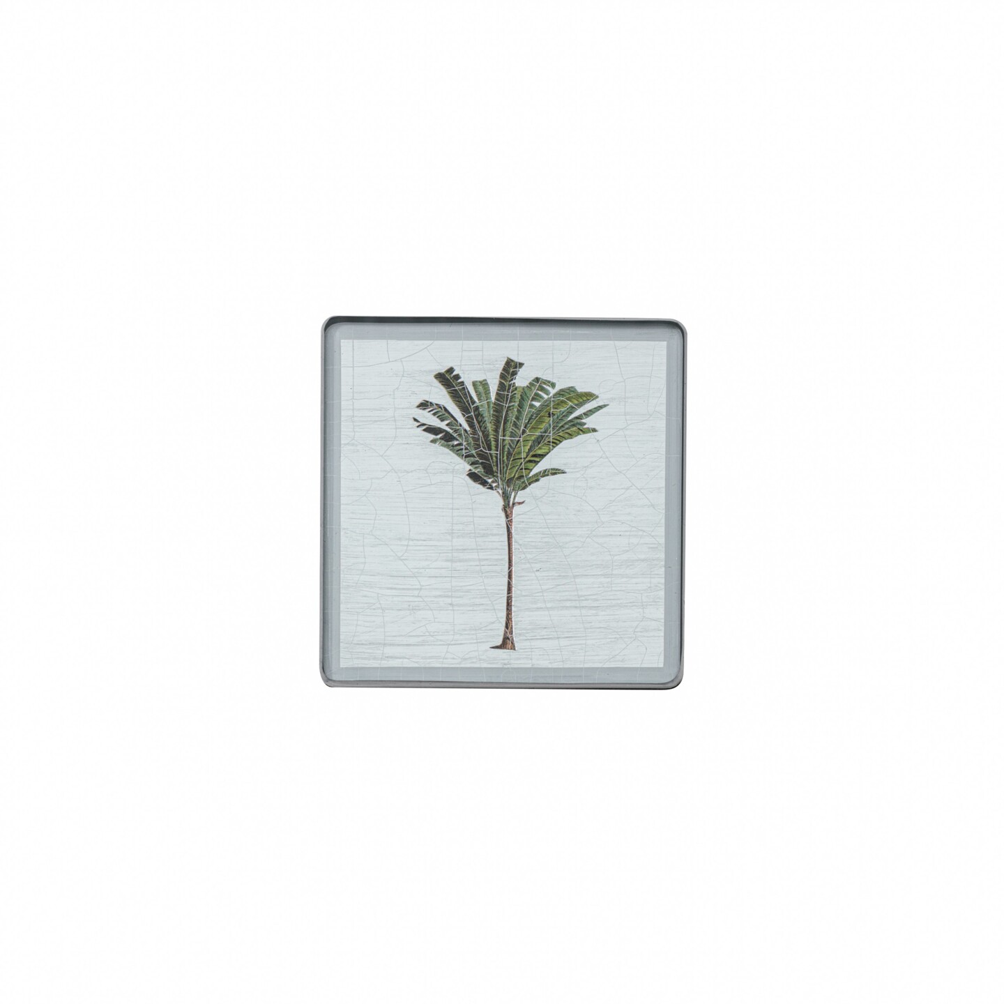 Square coaster, Palm Tree on silver leaf    £23