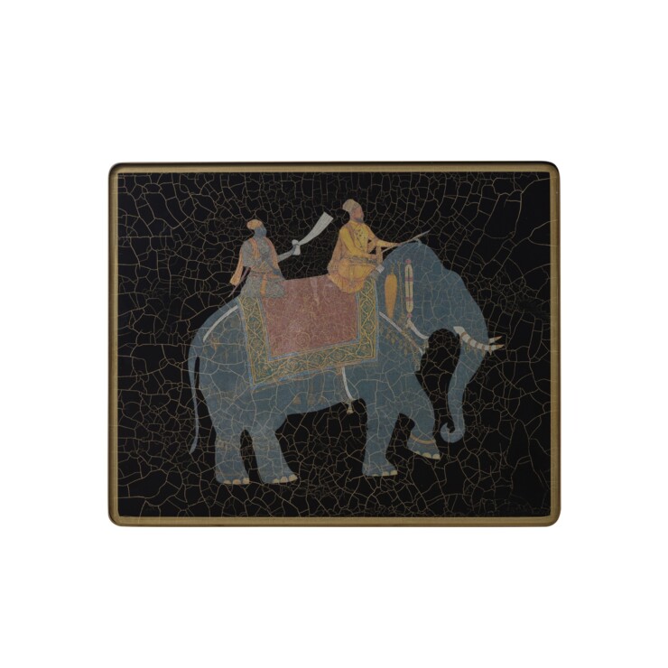 Small Tablemat, Indian Elephants on black    £37