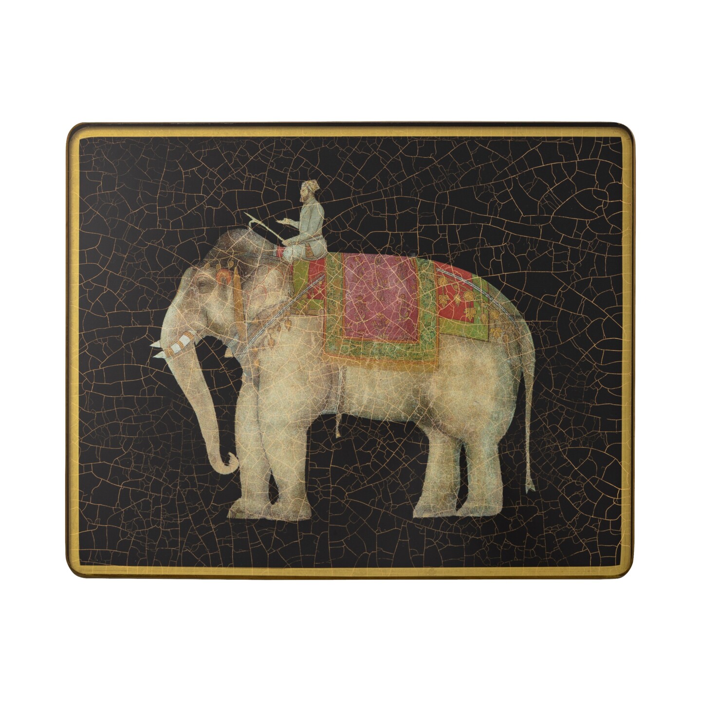 Small Tablemat, Indian Elephants on black    £37