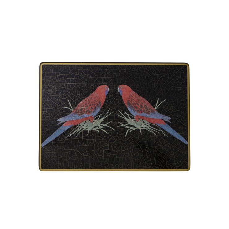 Large Rectangular Tablemat, Parrots on black    £41