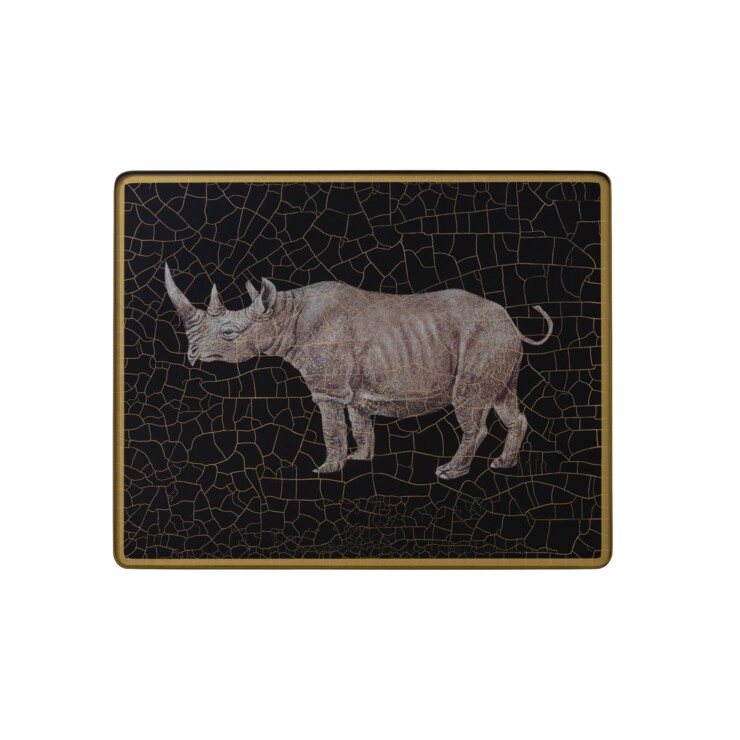 Small Tablemat, Rhino on black    £37