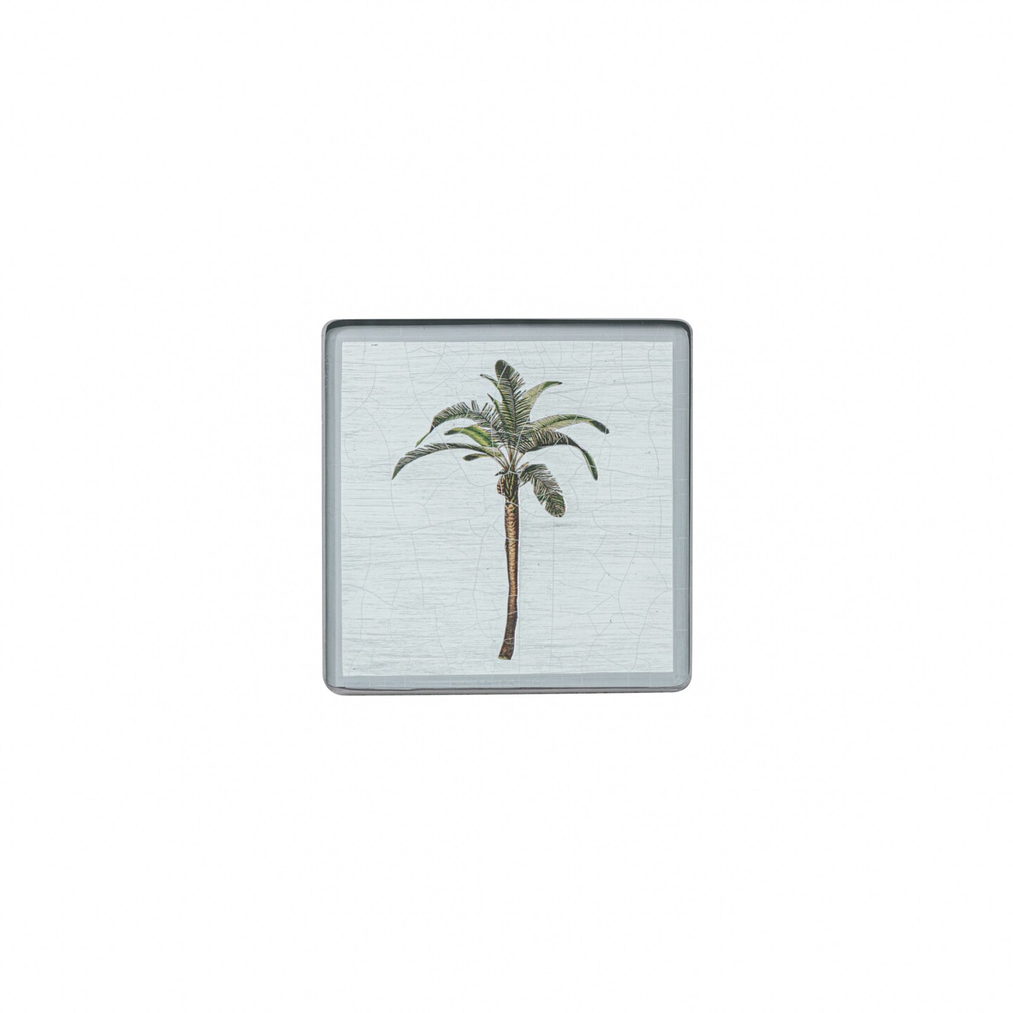Square coaster, Palm Tree on silver leaf    £23